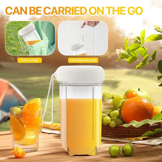 RoserRose Mini Blender, Smoothie Maker, Portable Mixer, Smoothie Maker To Go with 500ML Bottle, Suitable For Families, Camping And Sports van Roserrose Mini Blender — afbeelding 2