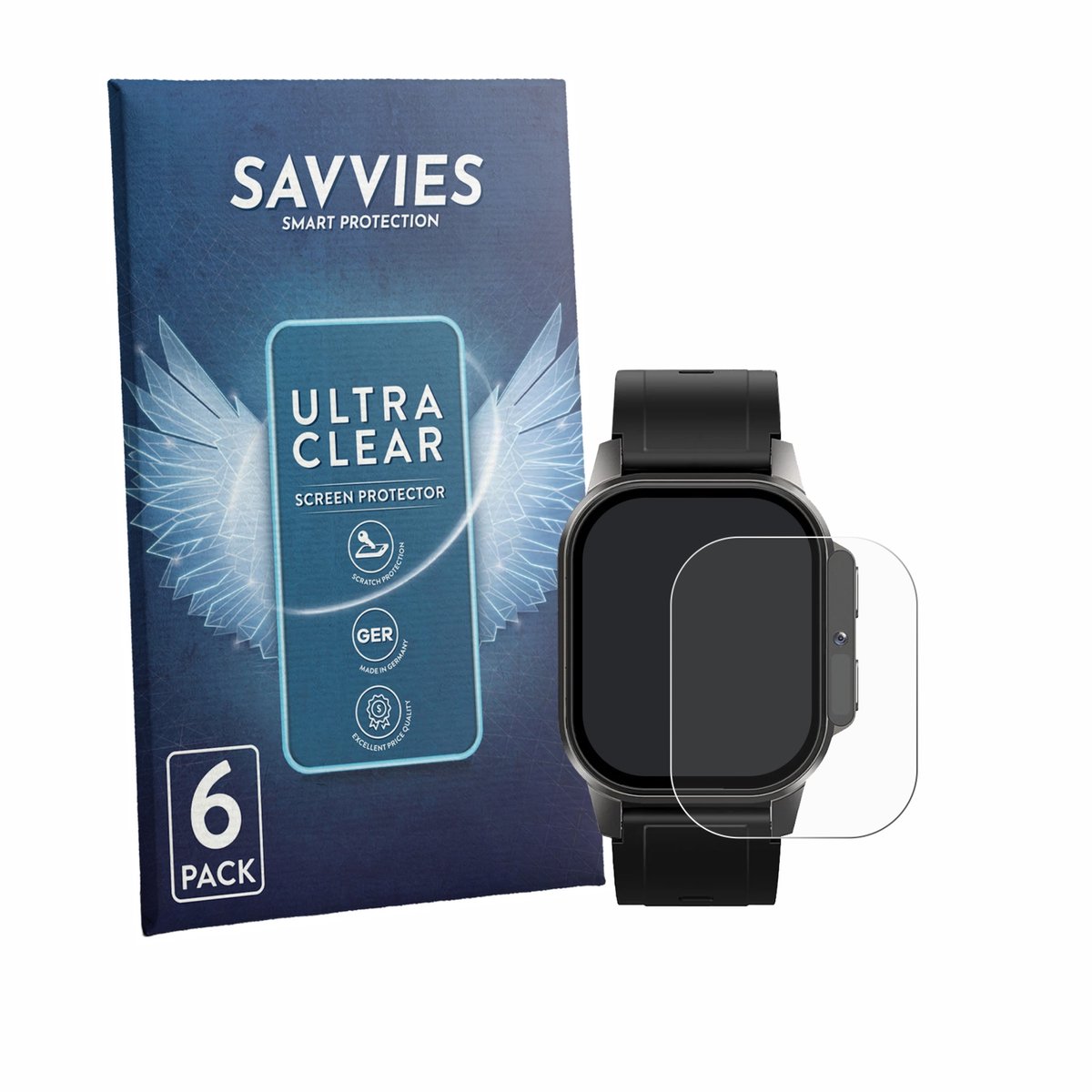 Savvies - Screenprotector voor Domino Watch DM62 - Folie Beschermfolie transparant 6 Stuks