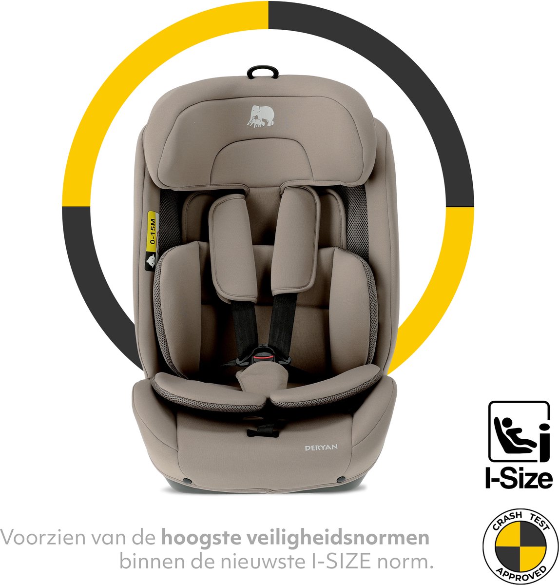 Deryan Carter Luxe i-Size Isofix Autostoel - 76-150cm - Truffle Nougat thumbnail 4