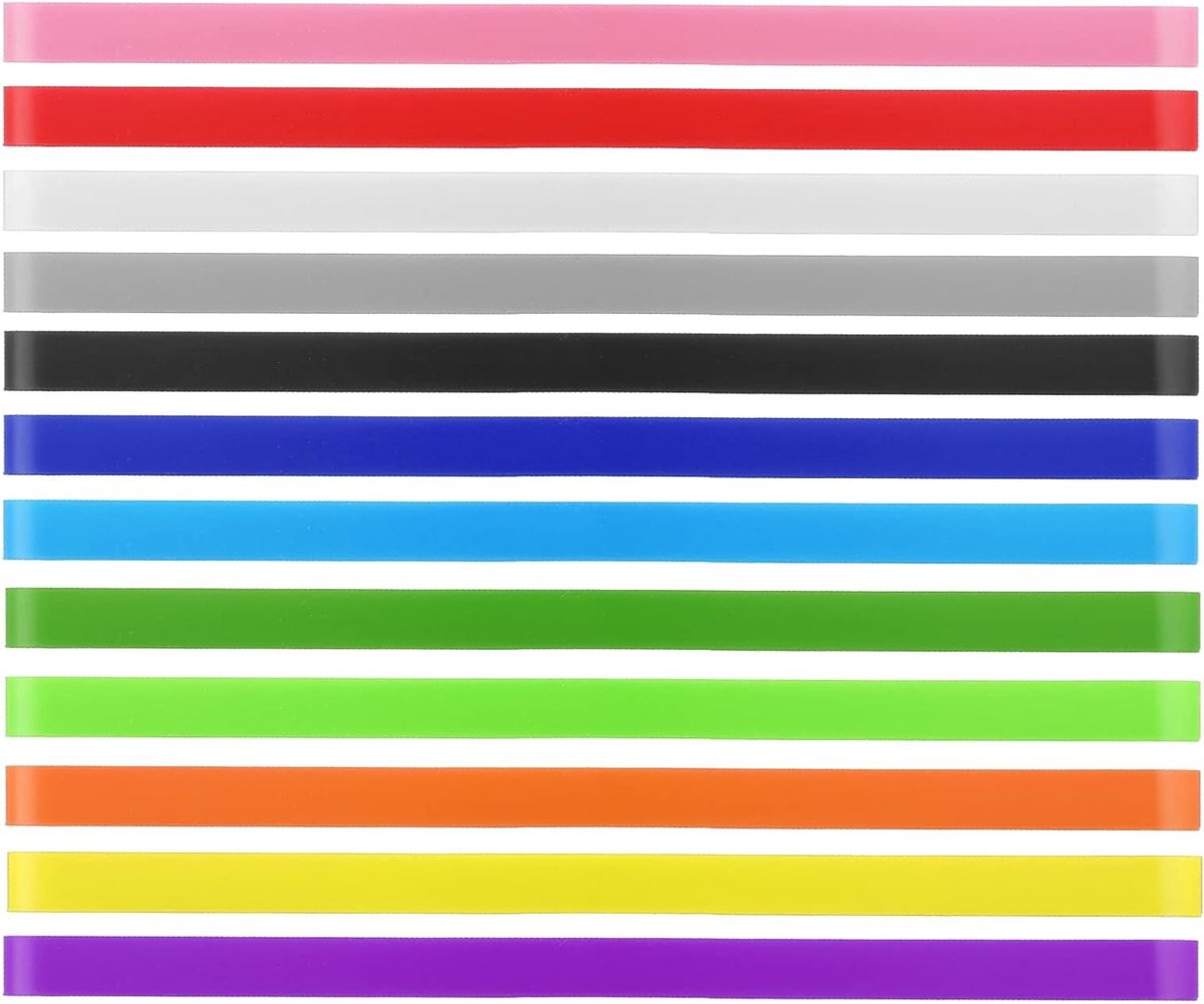 Kleurige Elastische Bandjes Set van 12 - Grote Siliconen Bands voor Boeken, Notitieblokken en Opbergtassen