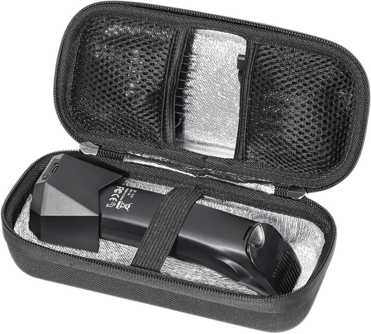 Draagbare Hard EVA Opbergdoos voor Scheerapparaat, Bescherming voor Lichaamshaar Trimmer, Zwart en Compact