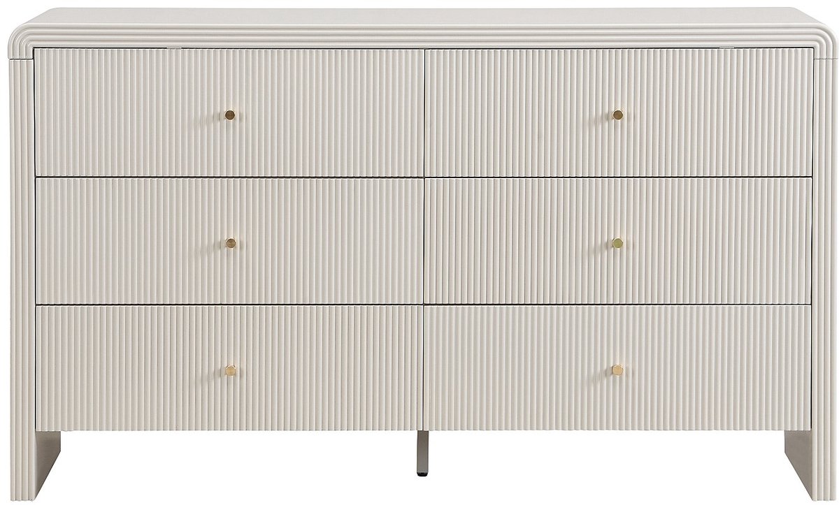 Vente-unique Ladekast 6 laden - MDF - Beige en goud - MIRENALO