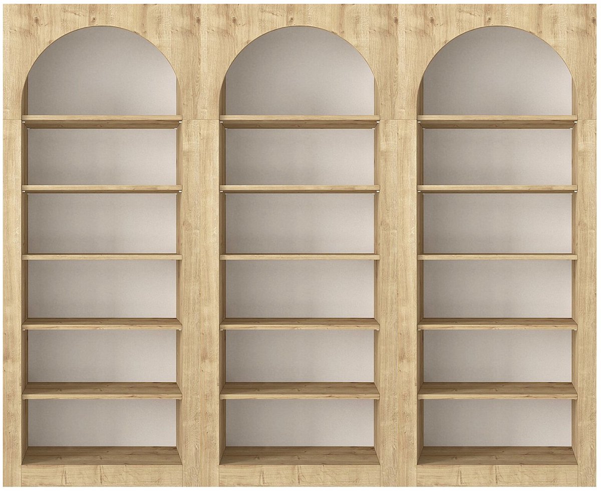 Vente-unique Set van 3 boekenkasten met 6 vakken - Licht natuurlijk - CYMORA