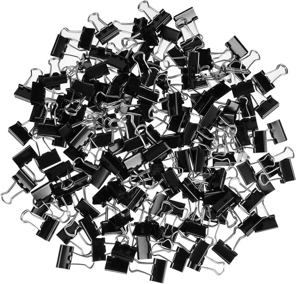 150 Stuks Vouwclips 19mm - Metalen Papierclips voor Documenten, Notities en Kantoorbenodigdheden - Multifunctionele Binderclips in Zwart
