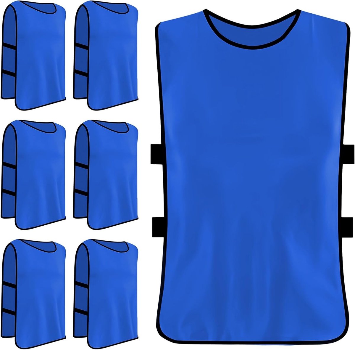 6 Stuks Kinder Sport Bibs voor Voetbal, Basketbal en Rugby - Trainingsshirts voor Actieve Kinderen