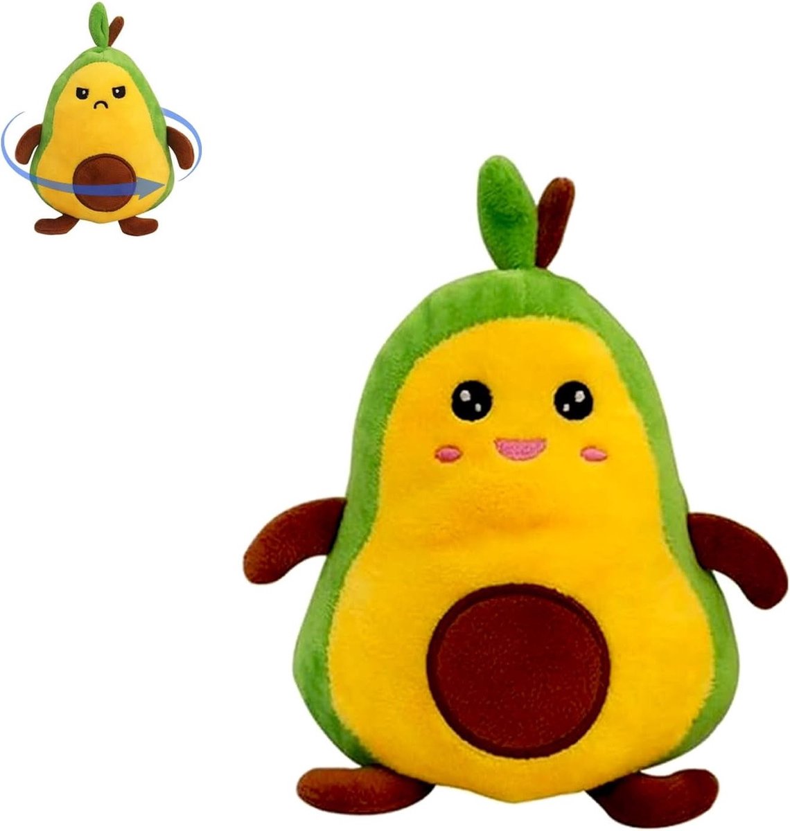 Schattig Dubbelzijdig Avocado Pluche Dier - 20 cm Zacht Avocado Kussen, Perfect als Decoratie en Cadeau voor Kinderen en Stellen
