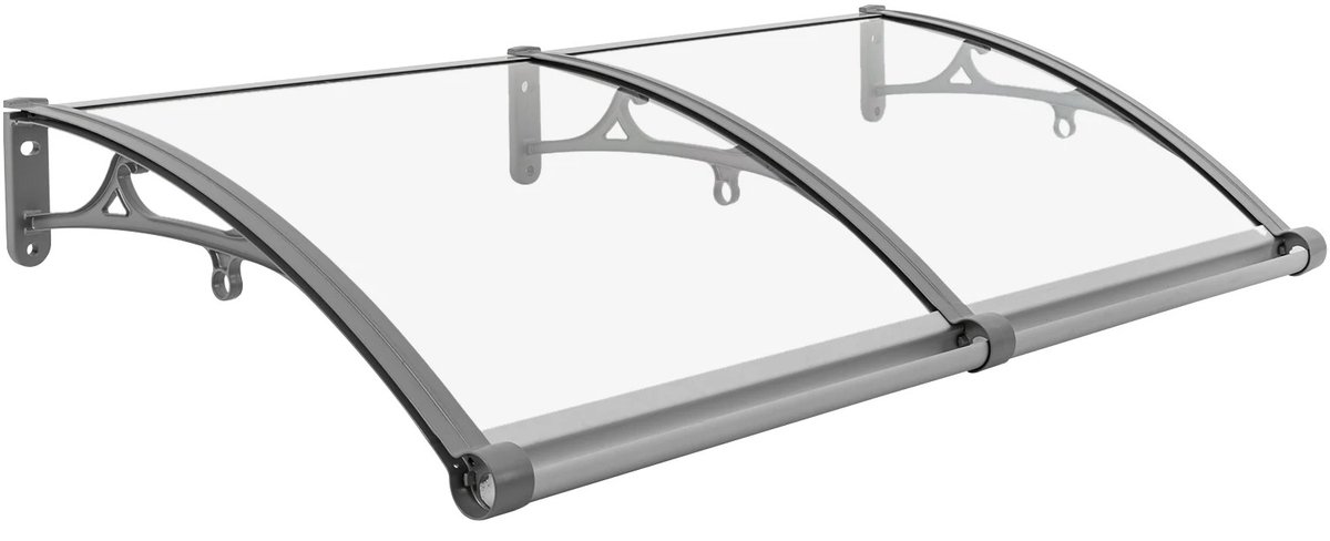 Cellista Deurluifel 120x60 cm - Regenafdak - Voordeur Luifel - Gebogen Overkapping - Aluminium Luifel - UV Bescherming - Balkon Raam Bescherming