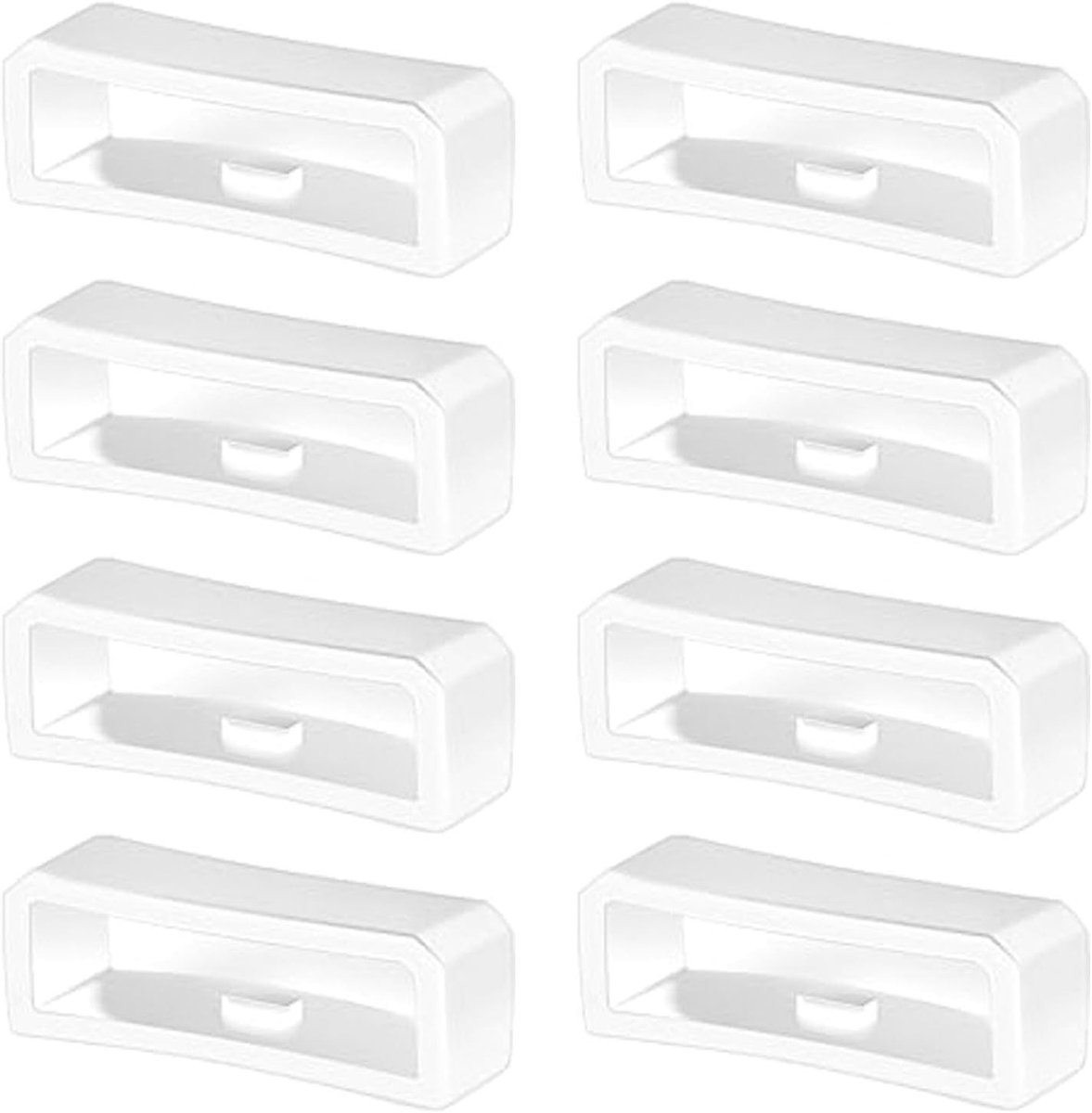 8 Pack Silicone Horlogeband Lussen voor Vervangende Siliconen Horlogebanden (Wit) - 22.5 x 5.5 x 8.8mm, Duurzaam en Flexibel Accessoire