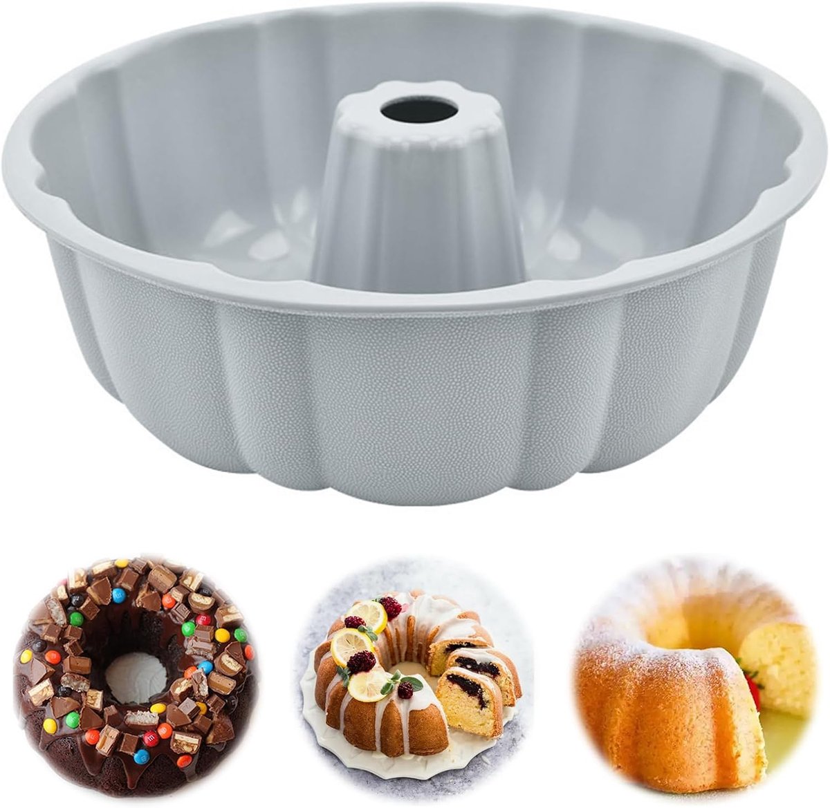 Siliconen Donutvorm 24 cm - Anti-aanbak Cakevorm voor Taarten, Gelei en Brood