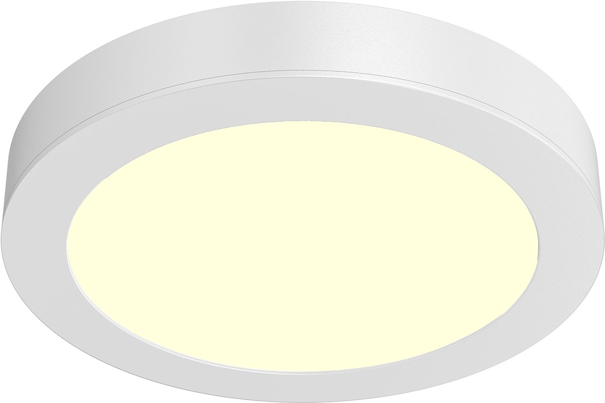 LED Downlight Opbouwspot - Kingtron Thin - 18W 1760lm 120° Bundelhoek - Warm Wit 3000K - IP40 - Rond - Wit - Ø231mm