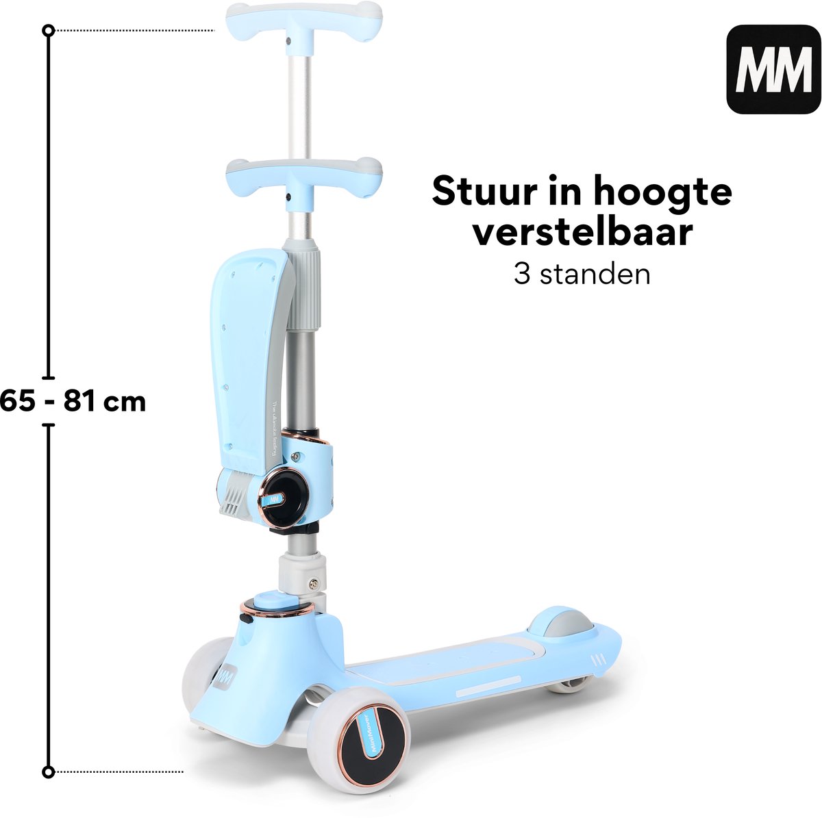 MiniMover 2in1 Kinderstep LED 3 wielen, loopfiets & step tot 50kg thumbnail 6
