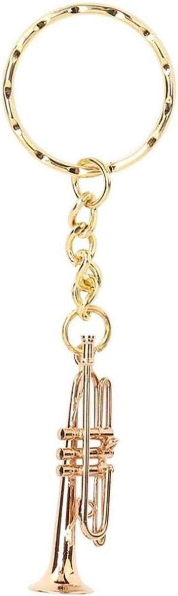 Mini Trompet Sleutelhanger met Messing Instrument Ornament voor Muziek Cadeaus en Creatieve Projecten