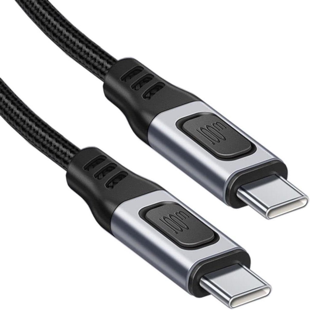 USB-C Datakabel - Type-C Kabel - Snel Laden & Data - Ingebouwde E-marker Chip - 1 Meter - Zwart