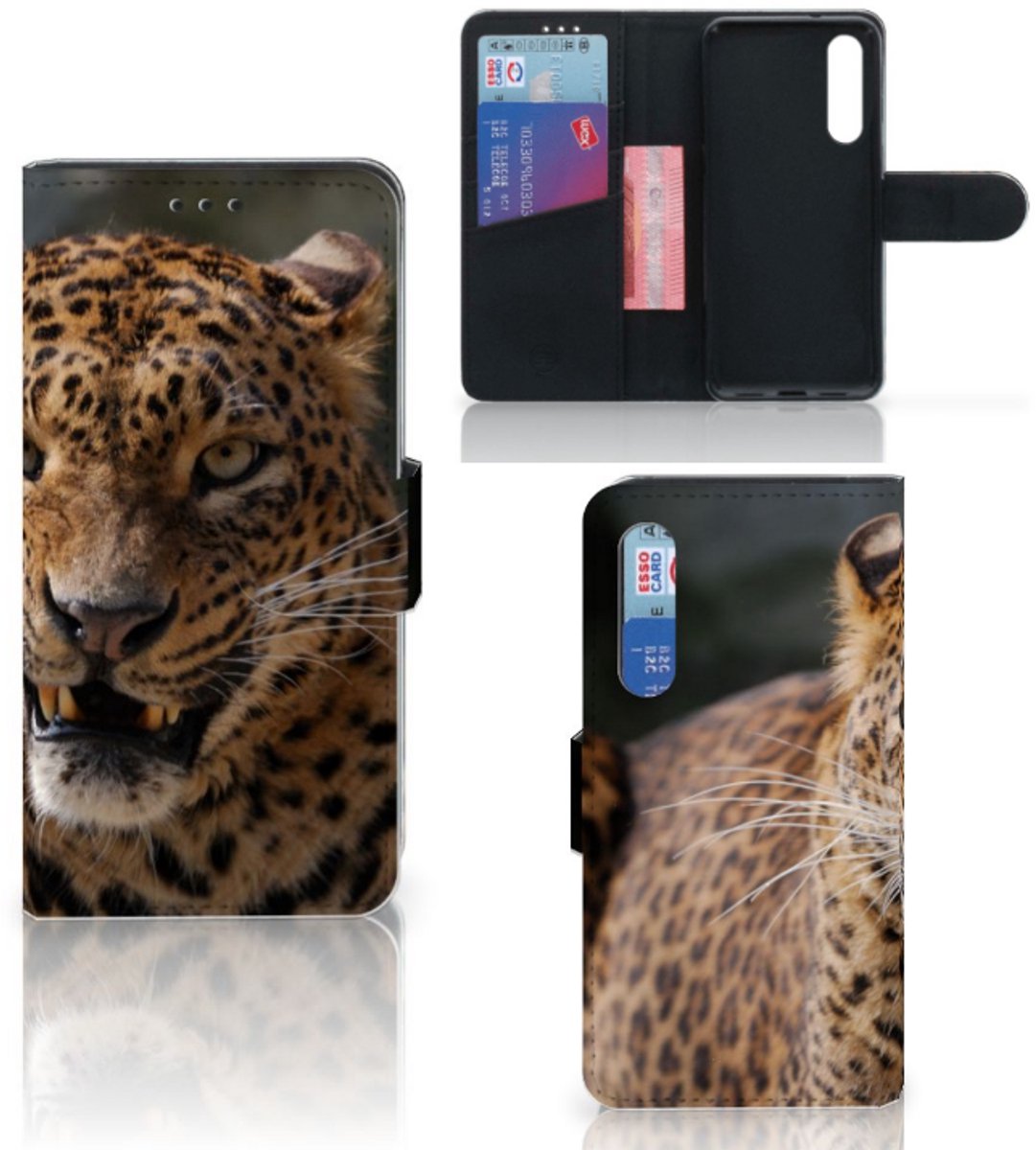 Xiaomi Mi 9 SE Telefoonhoesje met Pasjes Luipaard