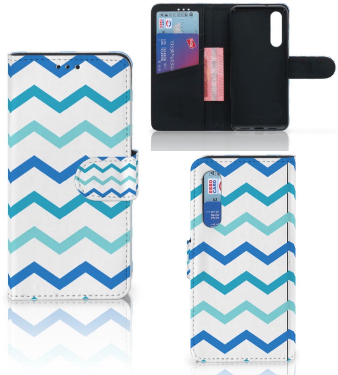 Xiaomi Mi 9 SE Telefoon Hoesje Zigzag Blauw
