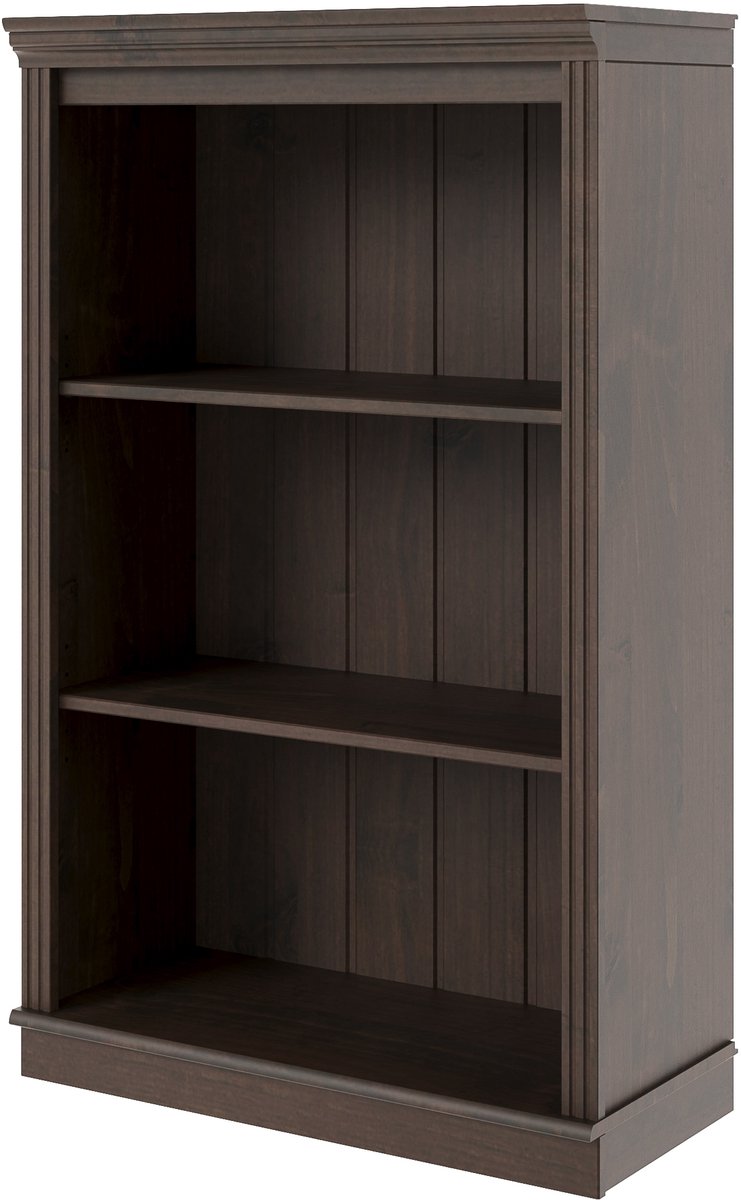 Notio Living Anita-Boekenkast laag in dennenhout donkerbruin Havana-lak