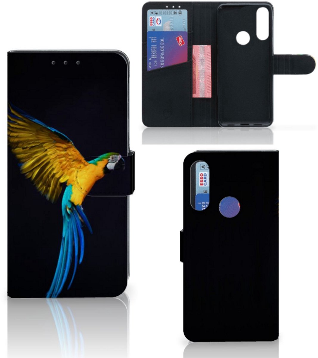 Alcatel 1S 2020 Telefoonhoesje met Pasjes Papegaai