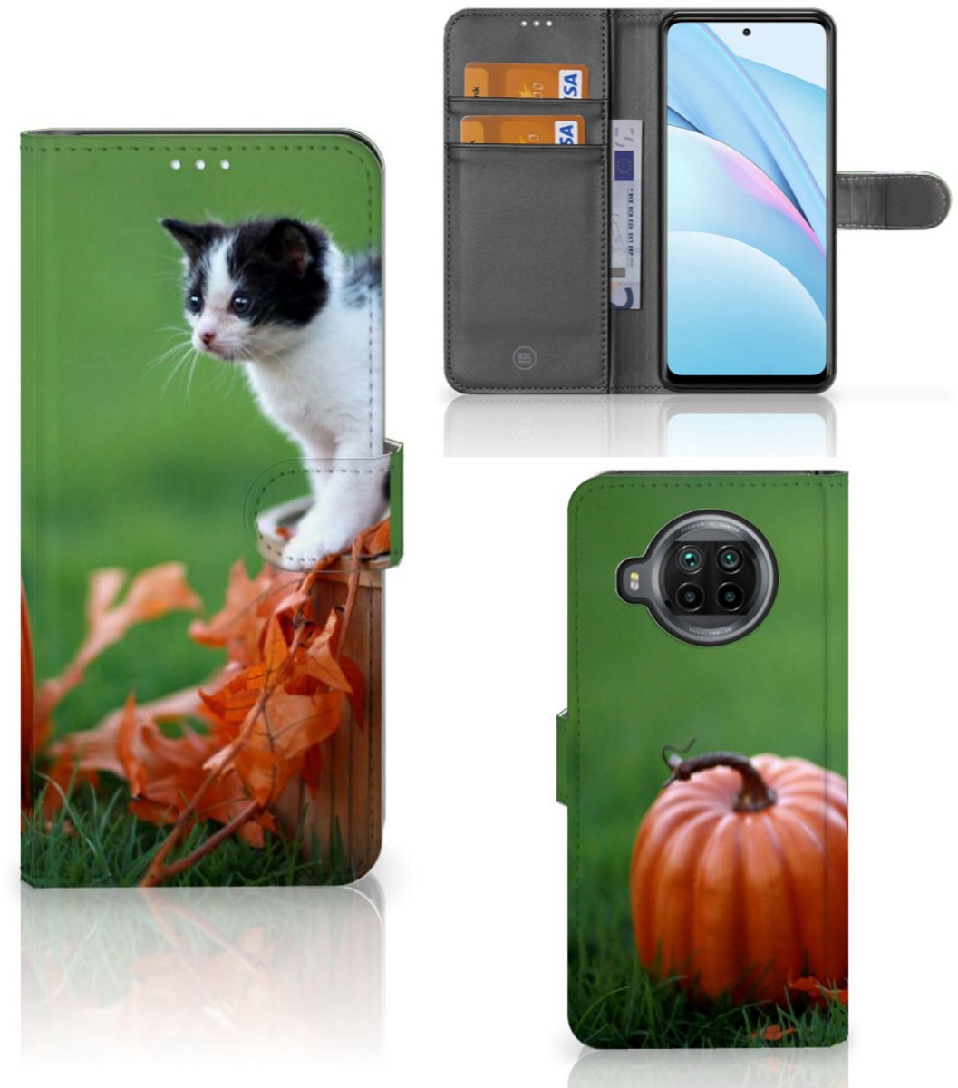 Xiaomi Mi 10T Lite Telefoonhoesje met Pasjes Kitten
