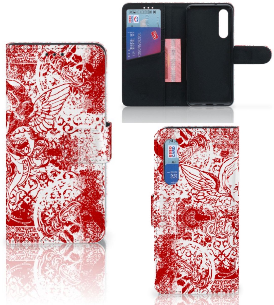 Telefoonhoesje met Naam Xiaomi Mi 9 SE Angel Skull Rood
