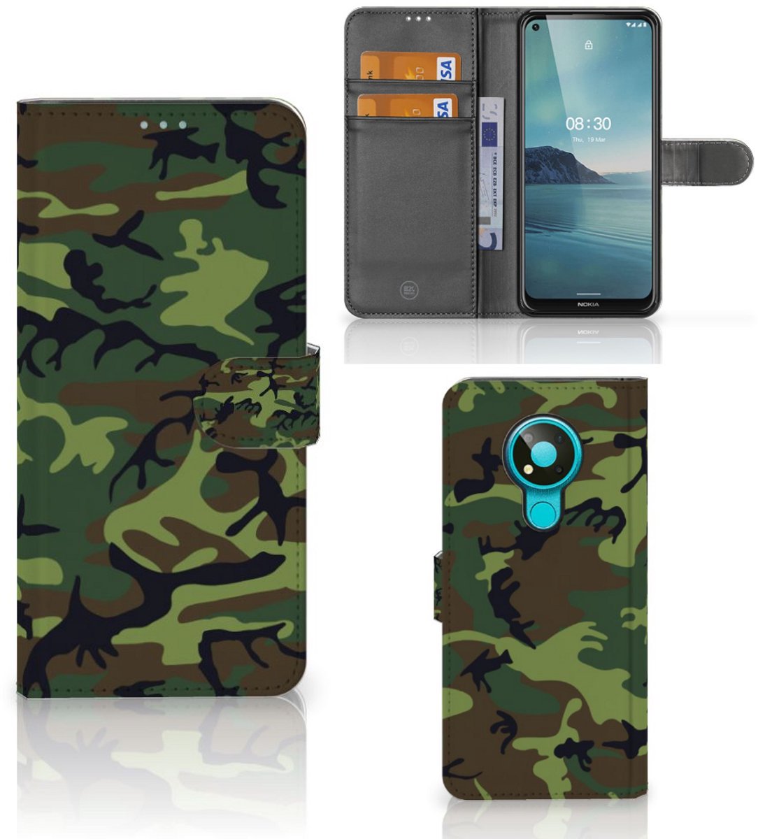 Nokia 3.4 Telefoon Hoesje Army Dark