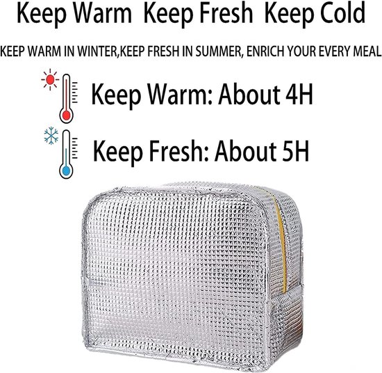 Lunchtas Geïsoleerd - Koeltas Lunchbox - Voedsel Meenemen - Waterdicht Polyester - 23x20x13 cm - Marine Kat — afbeelding 5