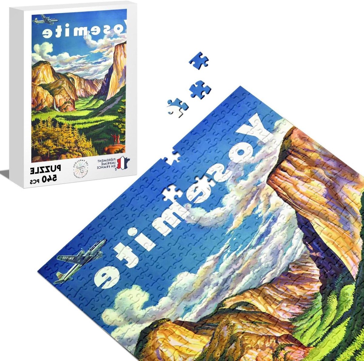 Klassieke Puzzel - Legpuzzel Karton - Ontspannende Tijdverdrijf - Gedrukt in Frankrijk - 540 stukjes - Vintage Poster