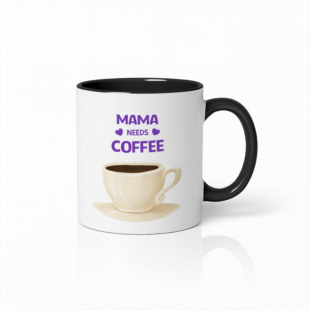 Mama Needs Coffee Mok - Grappig Moederdag Cadeau - Zwart/Wit Keramiek - Koffiebeker - 330 ml