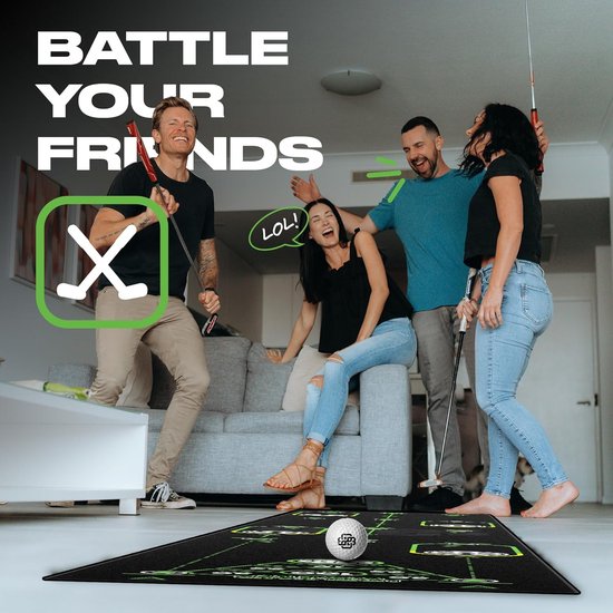 Back 2 Basics Golf - Play-Off Putting Mat - 10 ft - bootst echt putgroen na - boormachines en spellen - perfecte oefen- en trainingshulp voor binnen of buiten - Ontworpen door golfers voor golfers — afbeelding 5