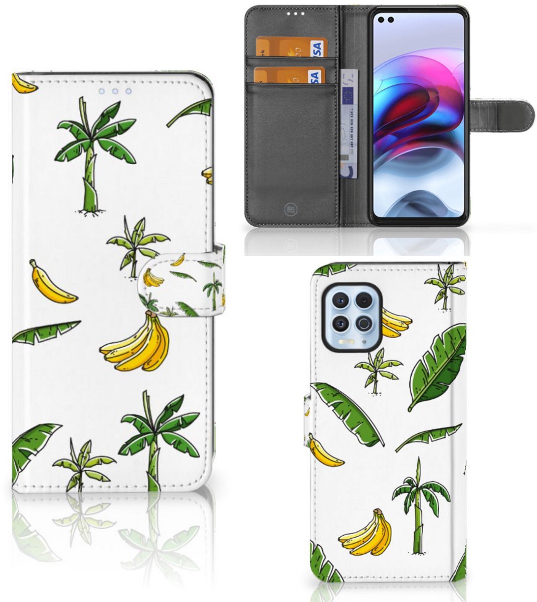 Book Case voor Motorola Moto G100 Hoesje Banana Tree