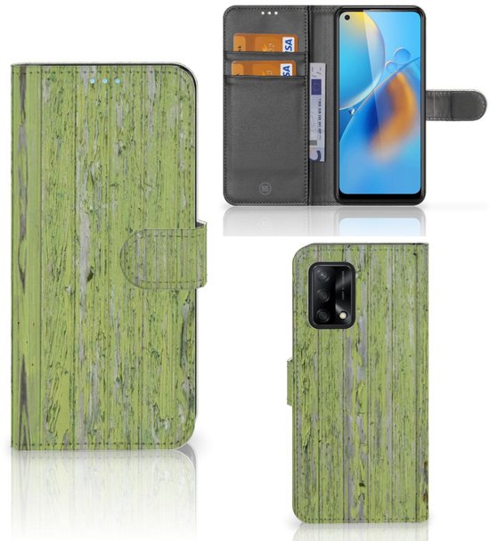 Etui portefeuille OPPO A74 4G Housse pour téléphone Wood vert