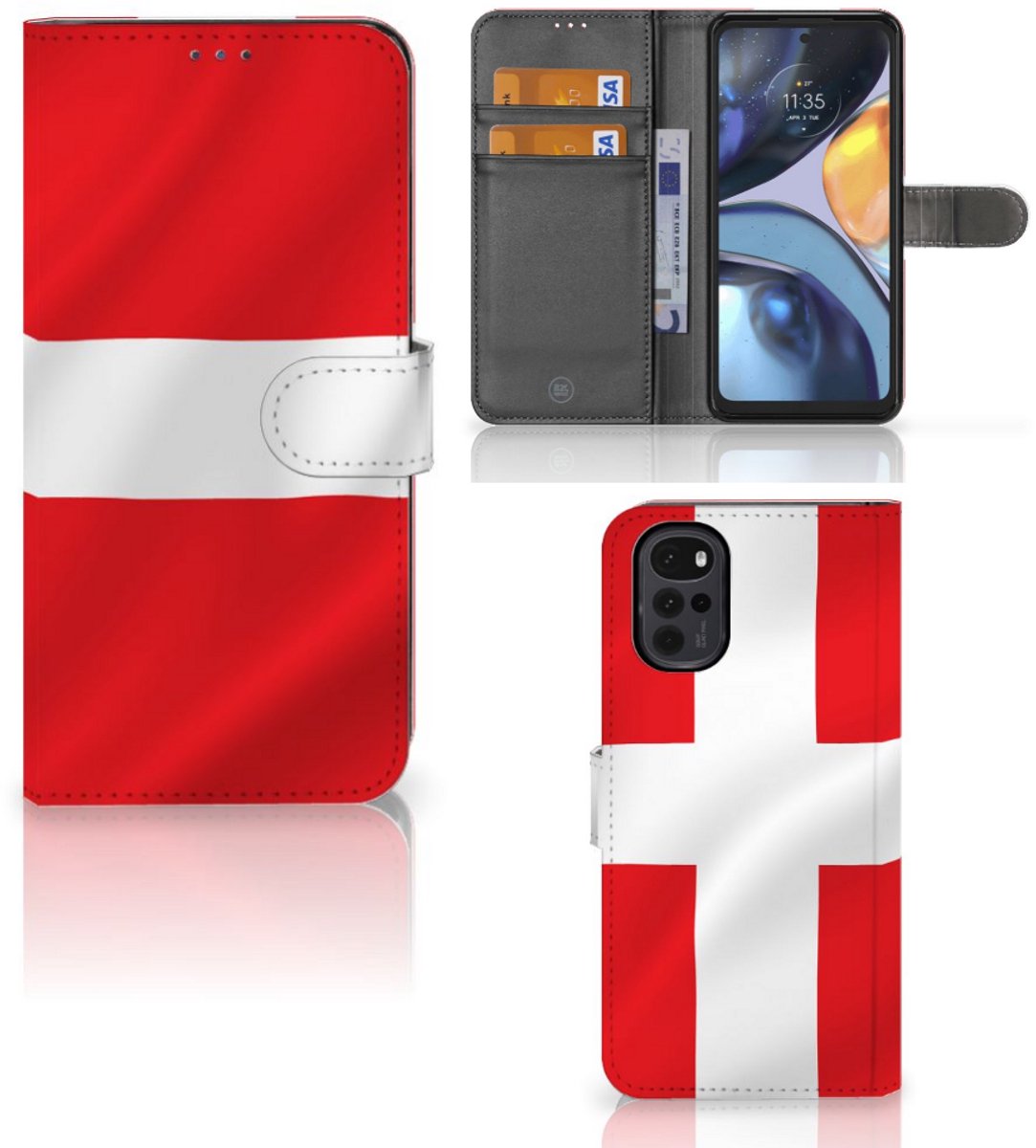 Motorola Moto G22 Bookstyle Case Denemarken