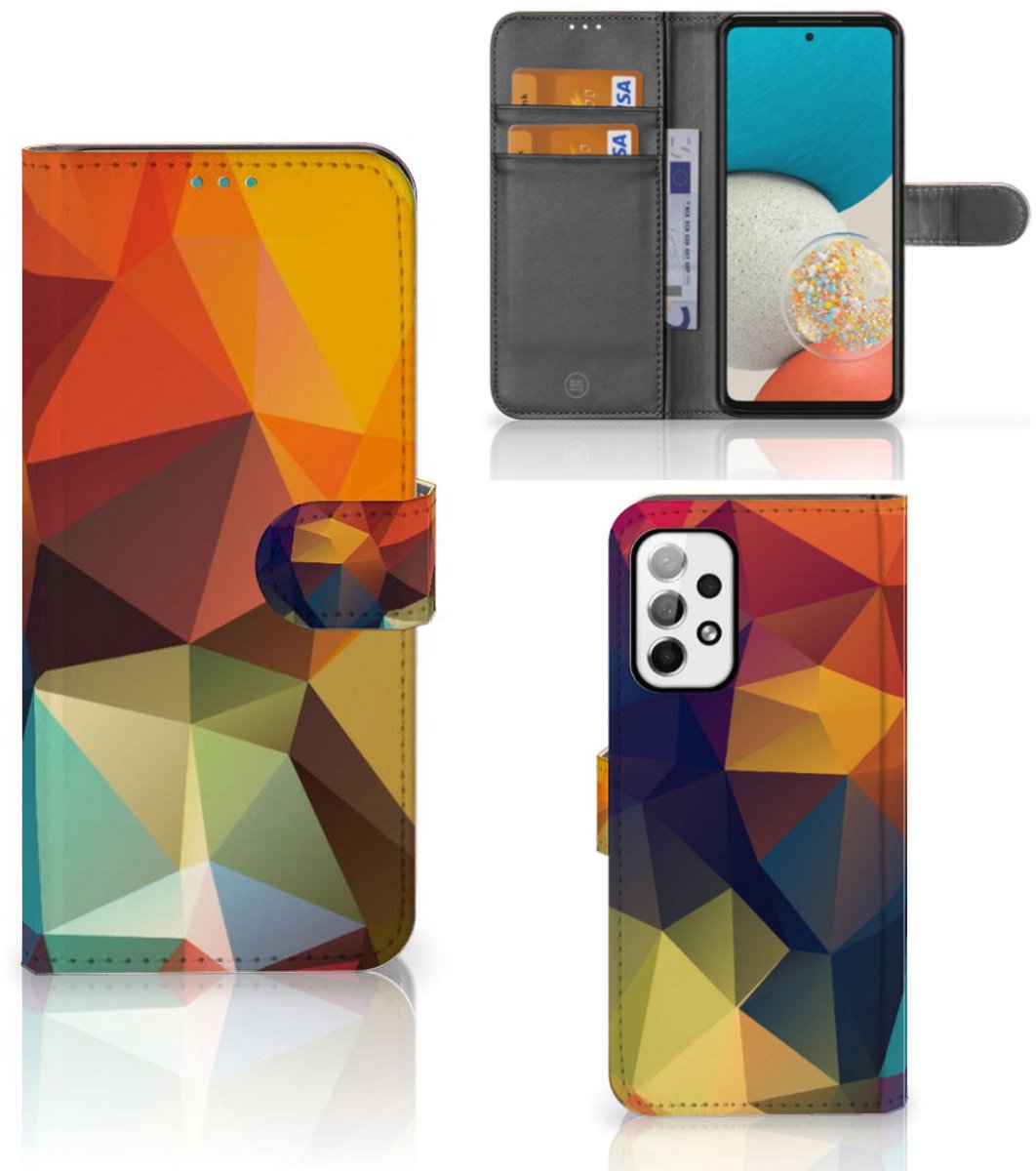 Samsung Galaxy A73 5G Book Case Polygon Color