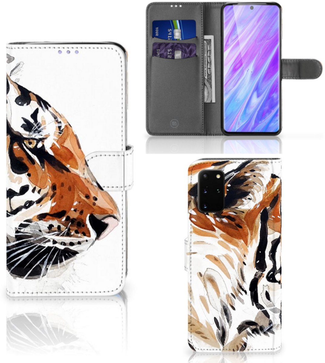 Hoesje Samsung Galaxy S20 Plus Watercolor Tiger
