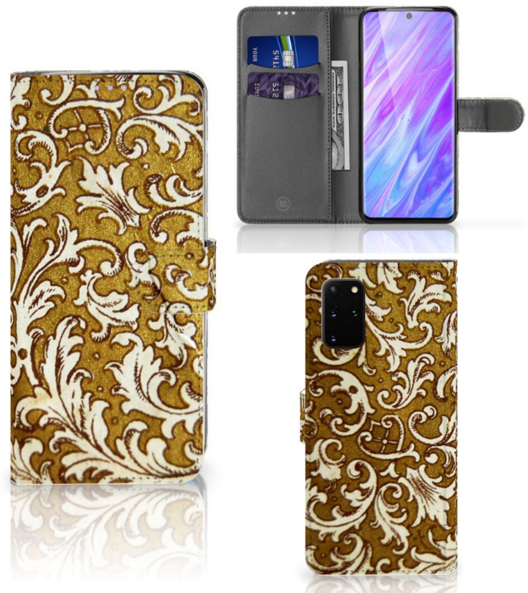 Wallet Case Samsung Galaxy S20 Plus Barok Goud