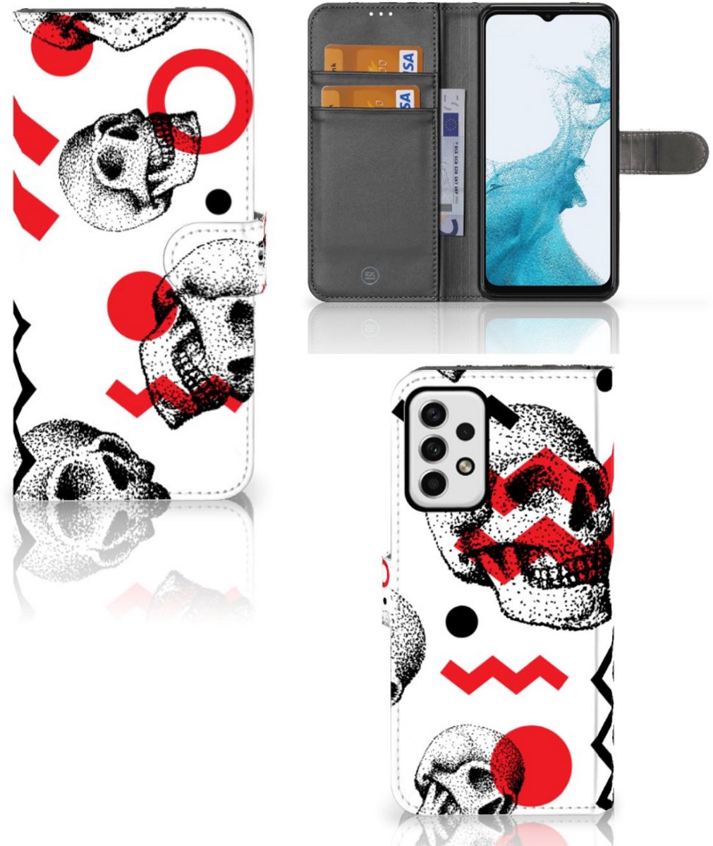 Telefoonhoesje met Naam Samsung Galaxy A23 Skull Red