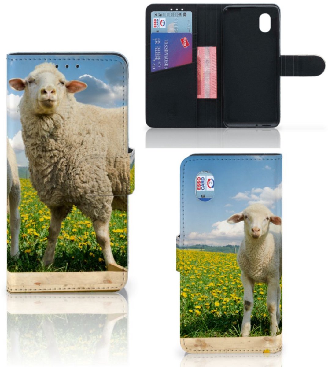 Alcatel 1B (2020) Telefoonhoesje met Pasjes Schaap en Lammetje