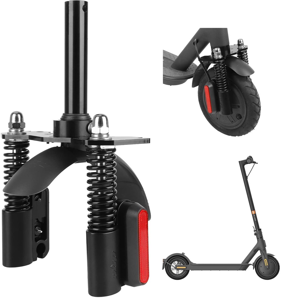 Cosensi - Front Hydraulic Suspension Shock Absorber - Verbeterde schokabsorptie - Zwart - Voor elektrische scooter - Geschikt voor Xiaomi M365 Pro ...