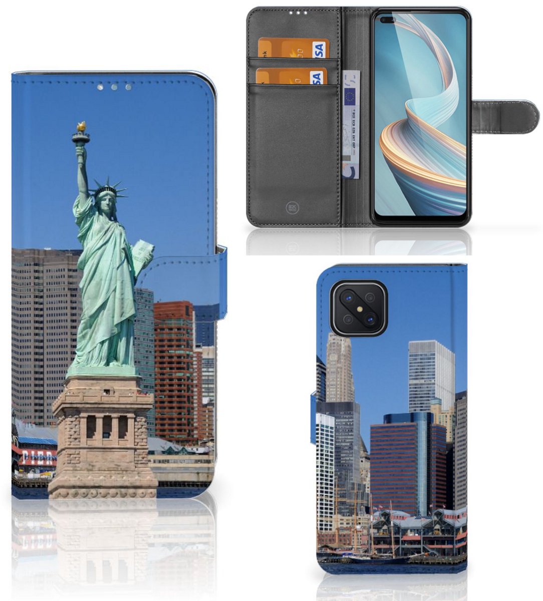 Boekhoesje voor OPPO Reno4 Z Flip Cover Vrijheidsbeeld