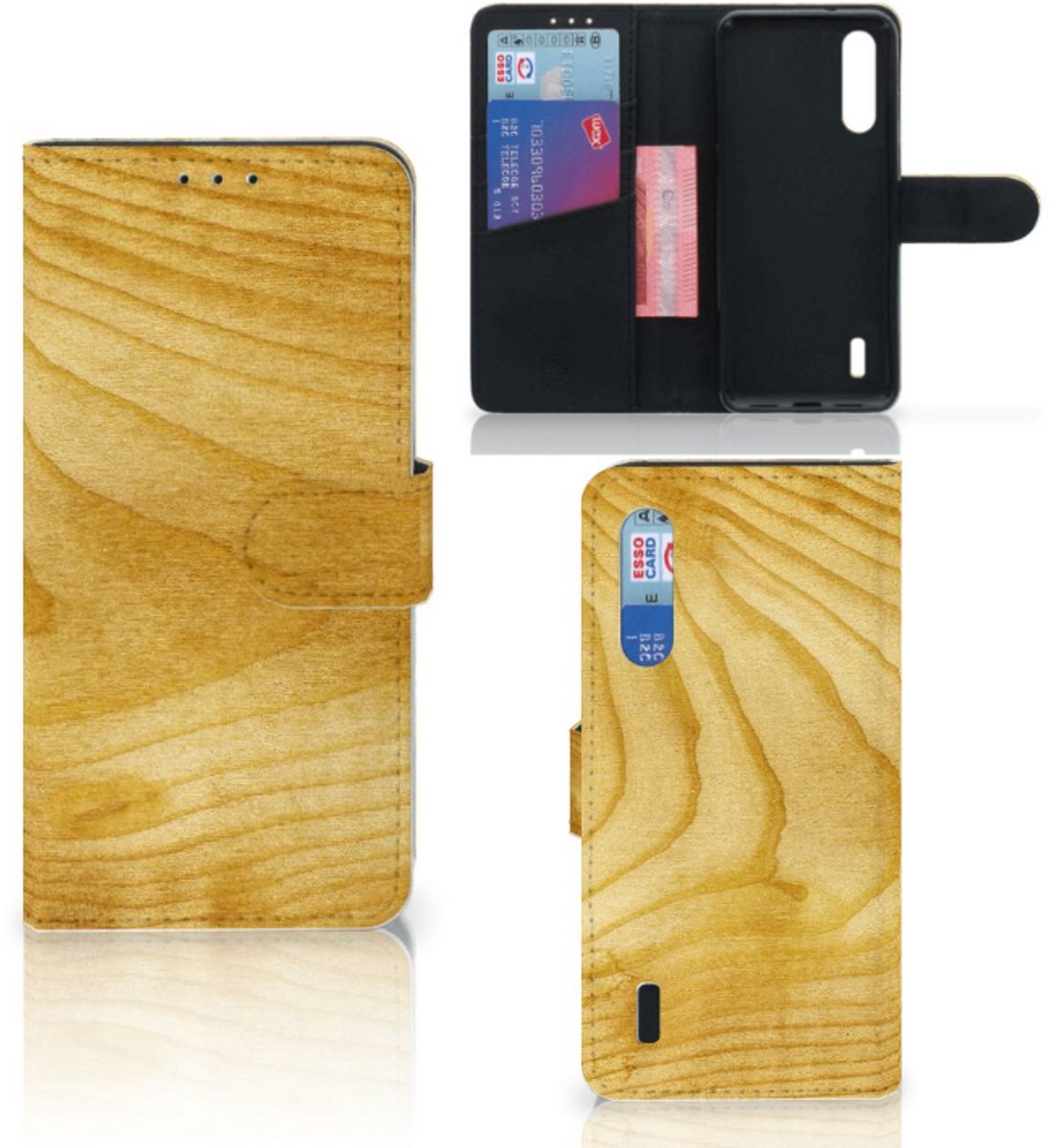 Xiaomi Mi 9 Lite Book Style Case Licht Hout