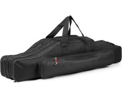 doorslay Hengel Case Drie Lagen Hengel Tas Oxford Draagbare Vouwen Visstok Tas Outdoor Waterdichte Visgerei Opslag Reistassen Carry Organizer voor Vissen Camping Wandelen