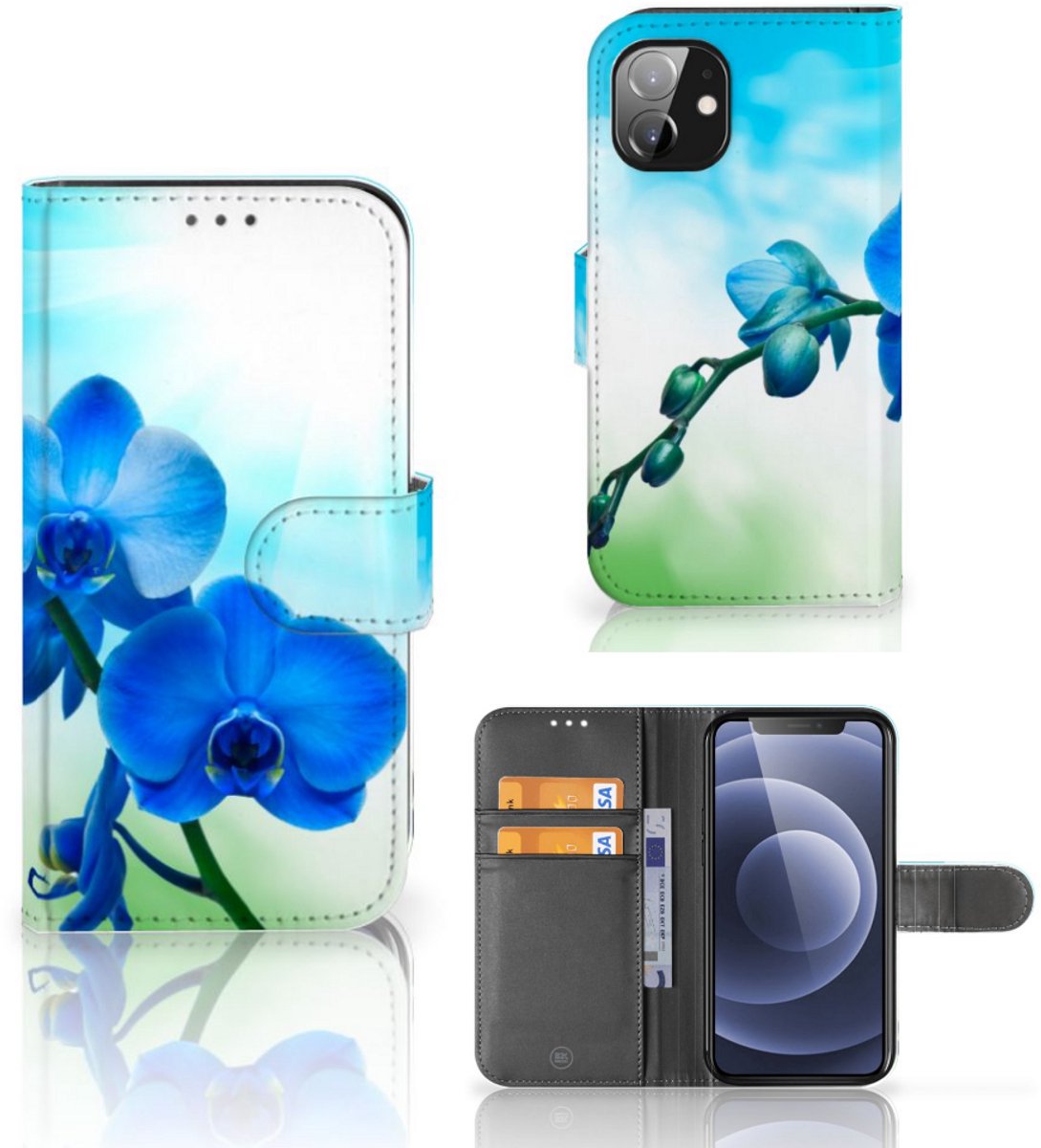 Apple iPhone 12 Mini Hoesje Orchidee Blauw - Cadeau voor je Moeder
