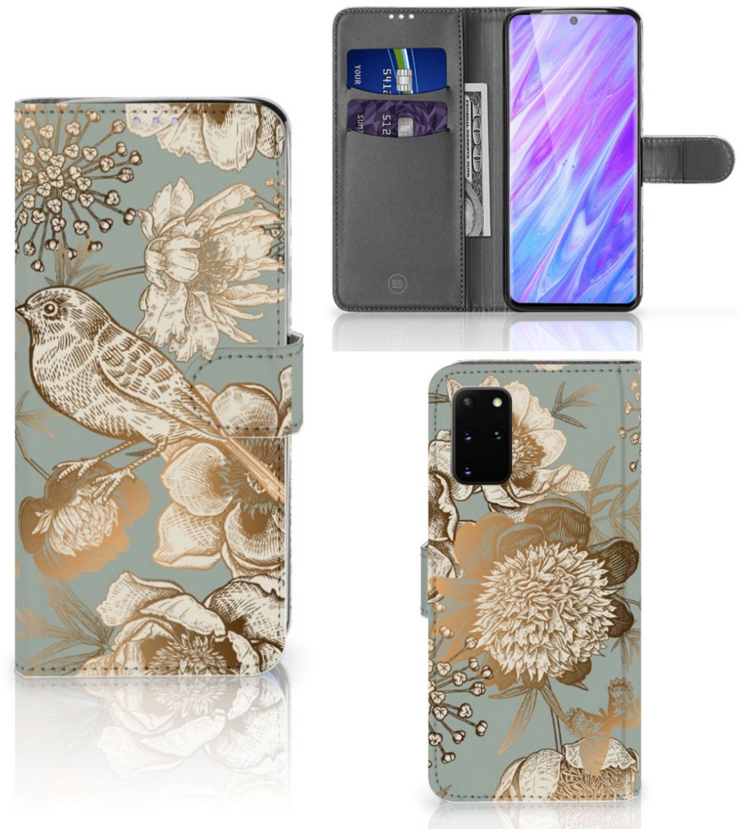 Hoesje voor Samsung Galaxy S20 Plus Vintage Bird Flowers