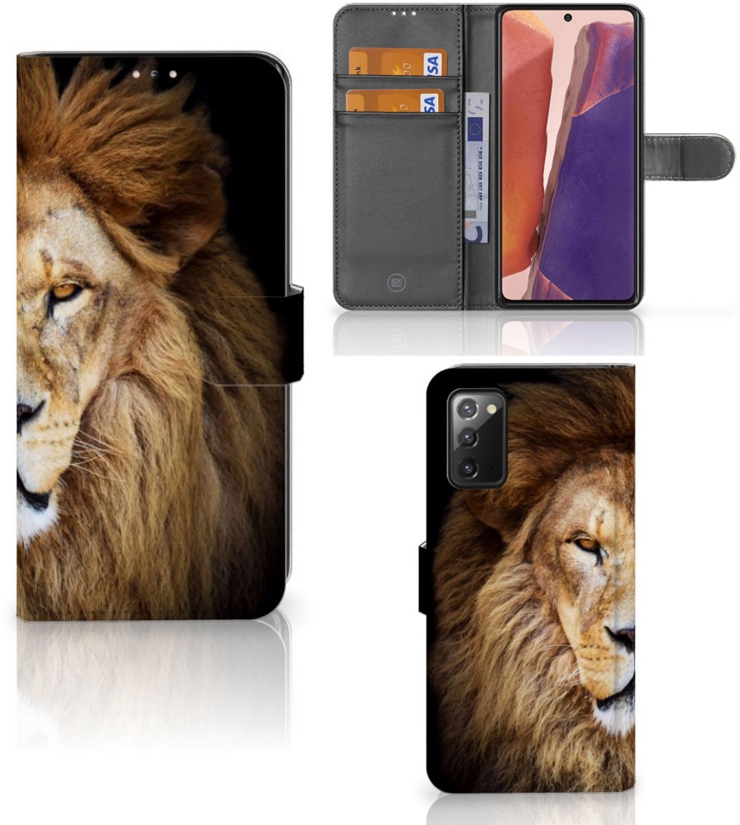 Samsung Galaxy Note 20 Telefoonhoesje met Pasjes Leeuw
