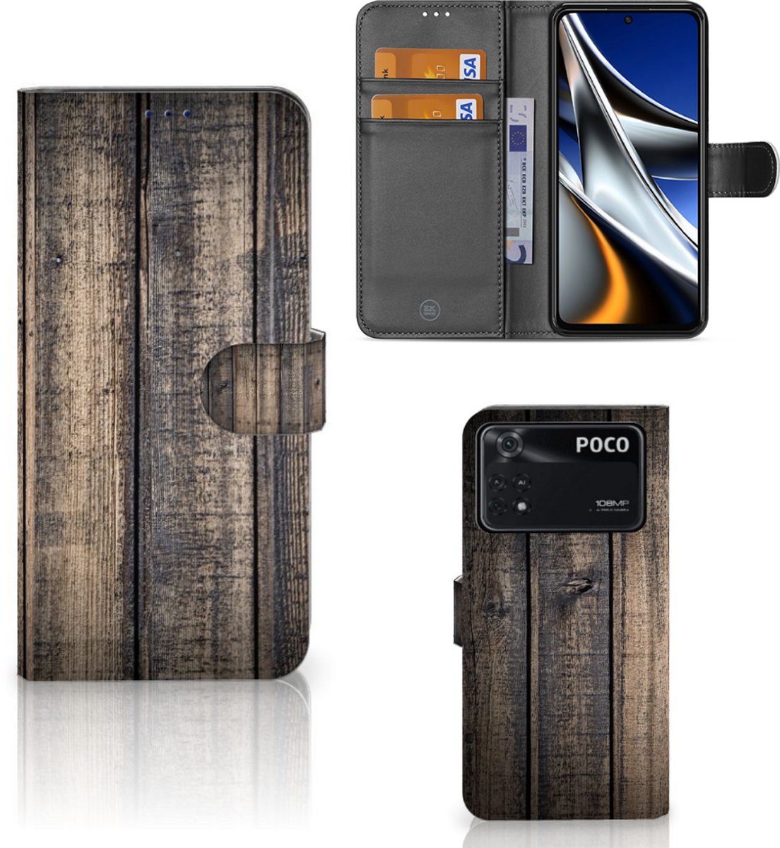 Xiaomi Poco X4 Pro 5G Book Style Case Steigerhout
