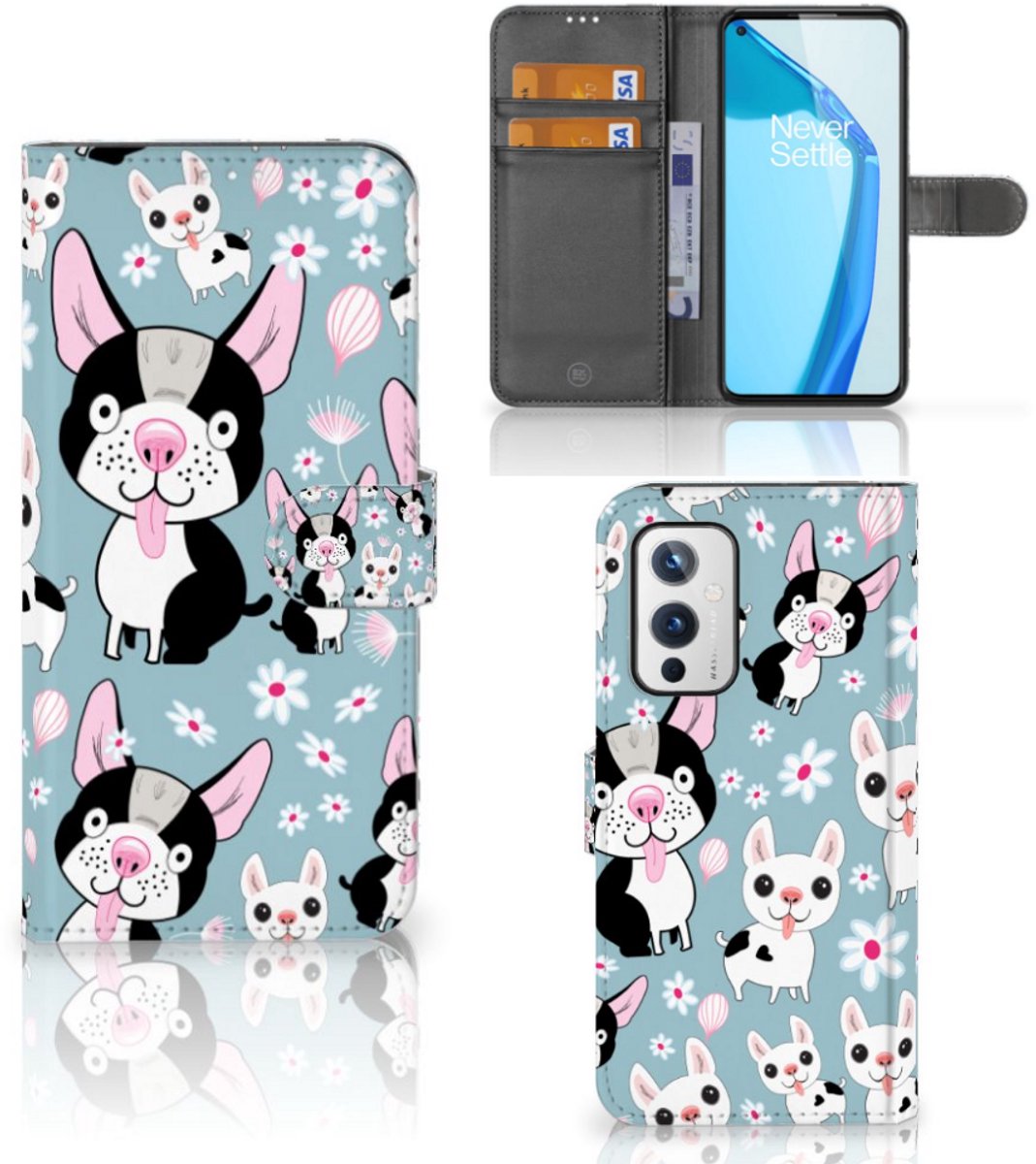 OnePlus 9 Telefoonhoesje met Pasjes Hondjes
