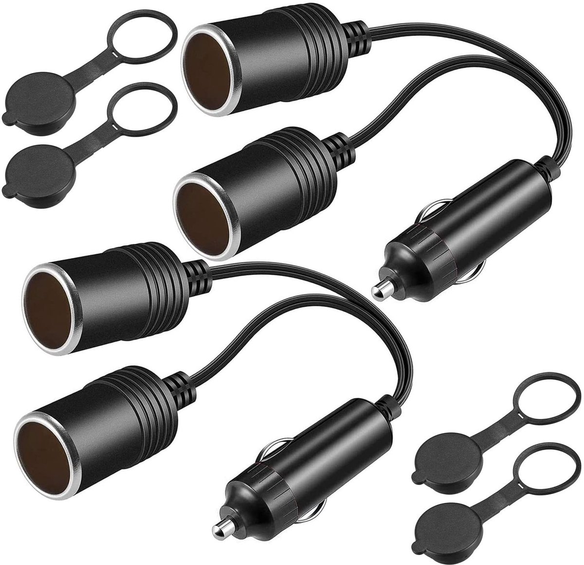 RUNCCI-YUN 12V/24V Sigarettenaansteker Splitter - 2-Weg Verdeling voor Auto