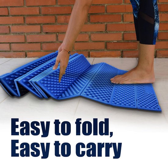 Schuim Camping Mat - Opvouwbare Slaapmat Strandmat - Outdoor Kamperen - Eicel Vorm Comfort - 175 x 57 cm - Blauw van Merkloos — afbeelding 5