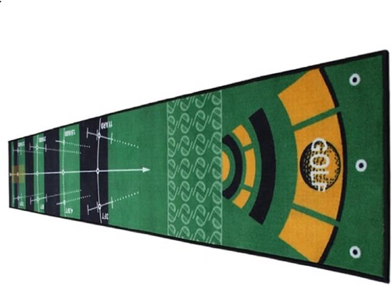 Golf Putting Mat - Oefenmat Golf - Putting Trainen - Verschillende Oefenzones - 300x50 cm - Groen van GOLF — afbeelding 5