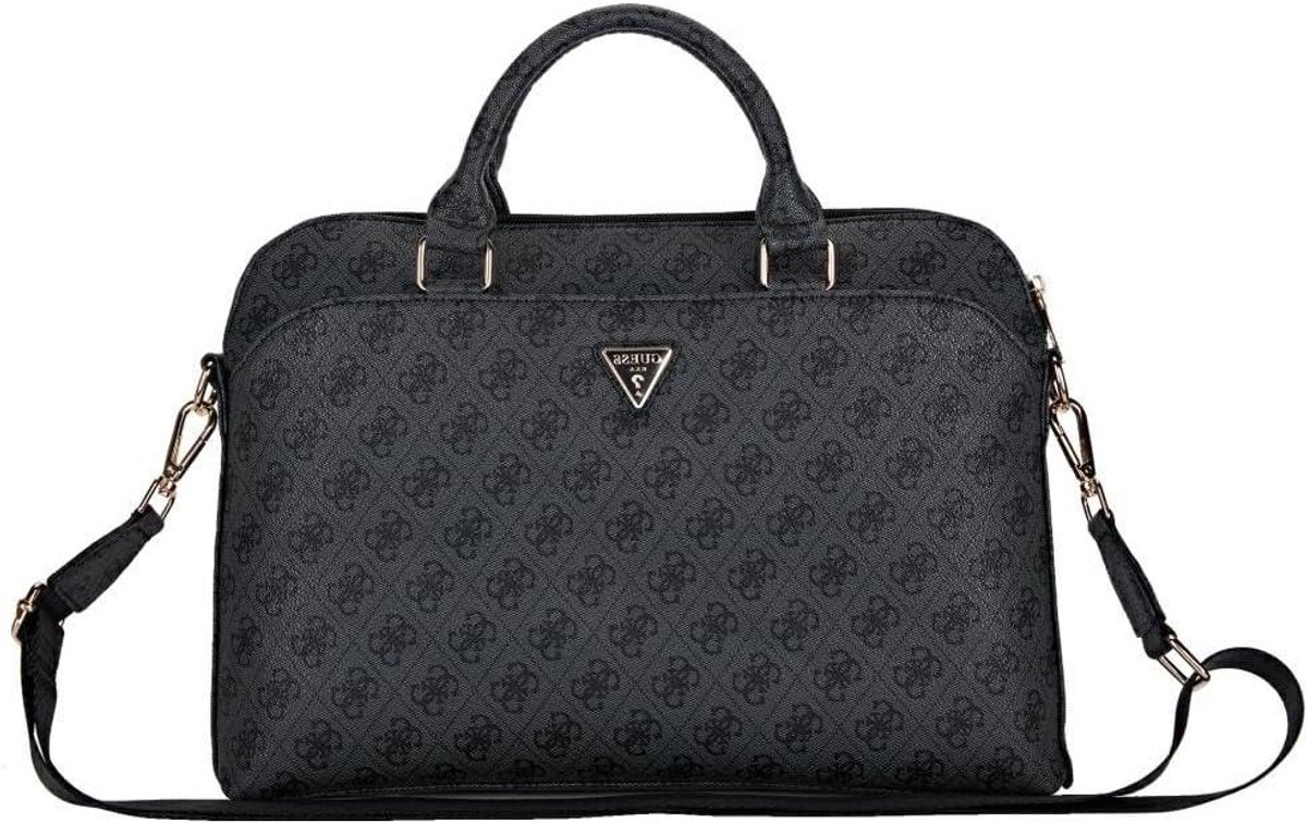 Laptoptas - Schoudertas Laptop - Laptop Bescherming - 4G Patroon - 15 inch - Zwart