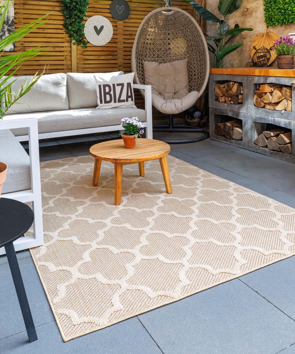 Buitenkleed - Trellis Retreat beige 240x340